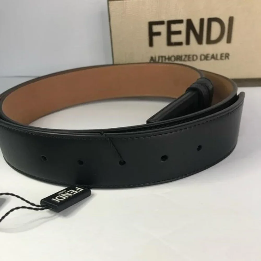 💯 - New Authentic Fendi Baguette FF Logo Buckle Leather Belt